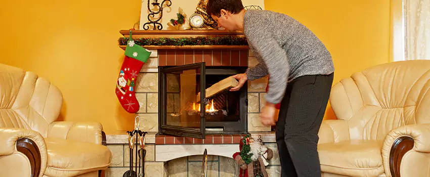 Rusted Metal Fireplace Restoration in Utica, New York